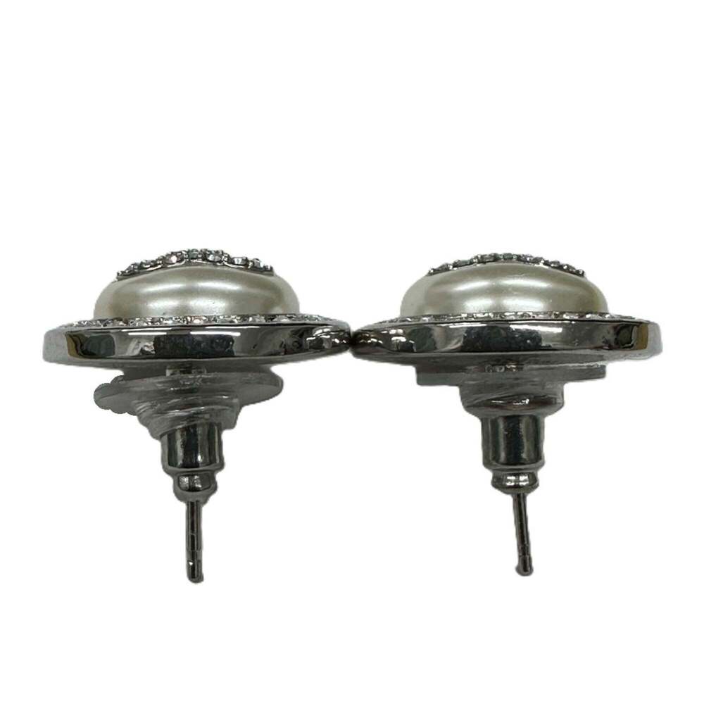 CHANEL White Pearl Logo Earrings - Picture 6 of 10